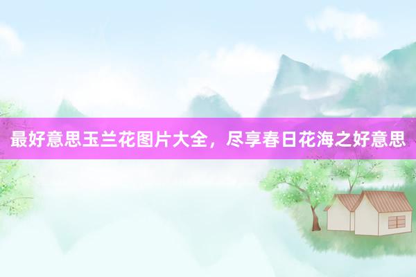 最好意思玉兰花图片大全，尽享春日花海之好意思